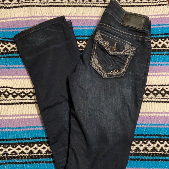 Silver Slim Boot Cut Jeans - Picture 1 of 4